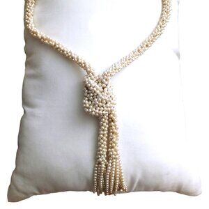 Vintage Knotted Faux Pearl Necklace Good Condition Clean 18" Inch